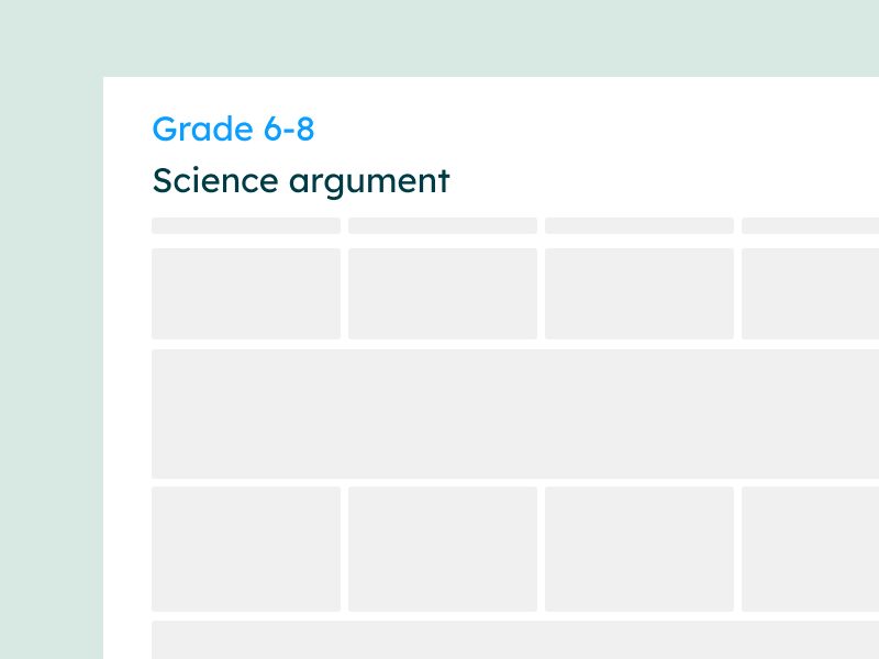 grades 6-8 science argument rubric