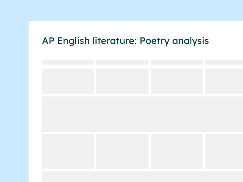 AP english literature poetry analysis rubric