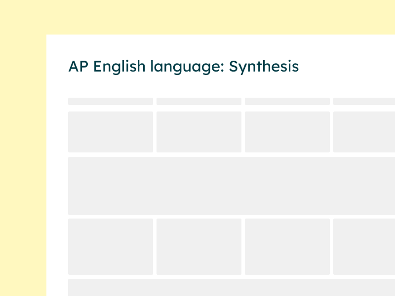 AP English language synthesis rubric