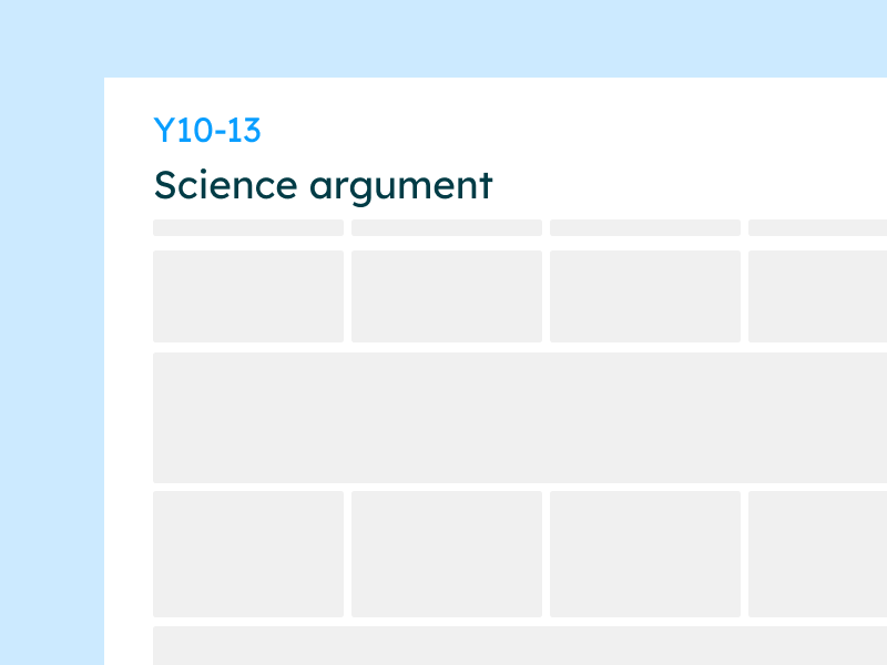 year 10-13 science argument rubric