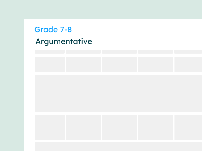 grade 8 argumentative essay rubric
