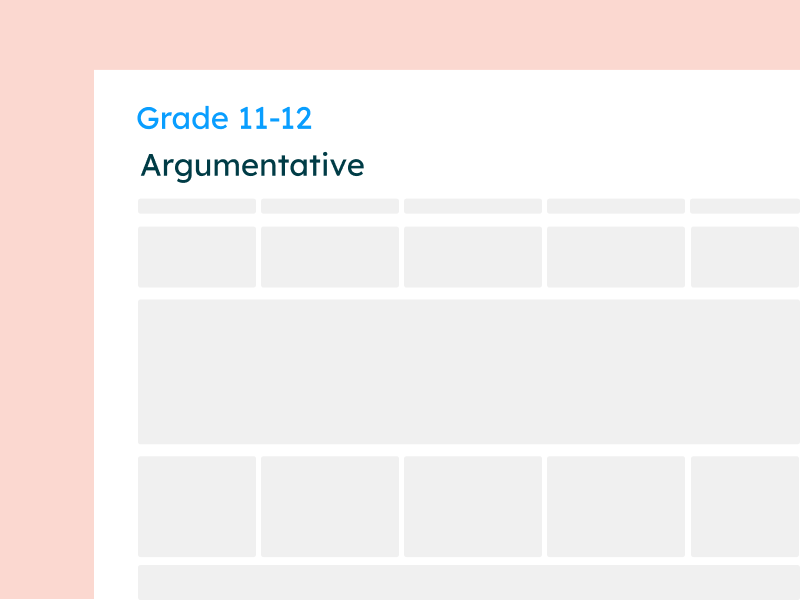 11th-12th grade argumentative writing rubric