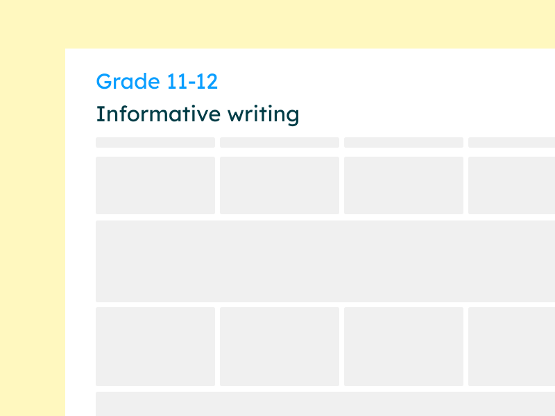 grades 11-12 informative writing rubric