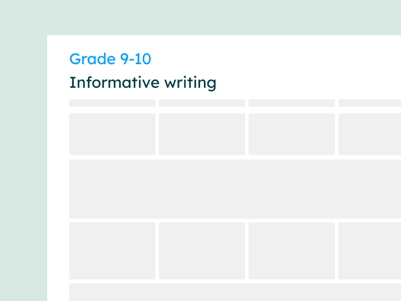 grades 9-10 informative writing rubric
